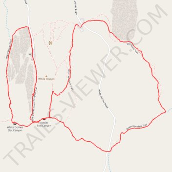 Fire Wave, White Domes and Seven Wonders Loop in Valley of Fire State Park trail, distance, elevation, map, profile, GPS track