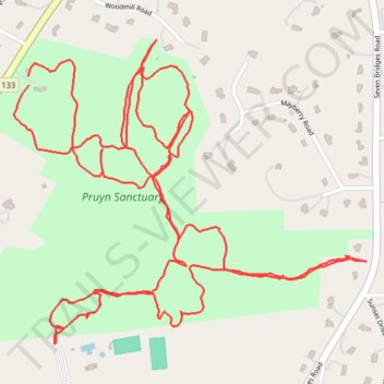 Pruyn Sanctuary trail, distance, elevation, map, profile, GPS track