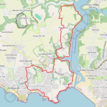 Porsmoric - Le Pouldu trail, distance, elevation, map, profile, GPS track