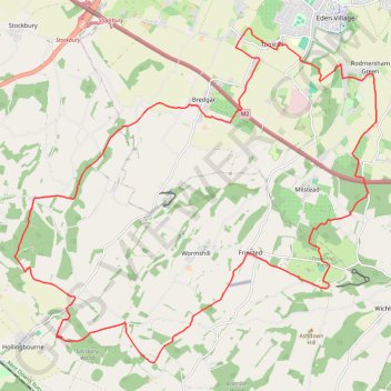 Hollingbourne Hill Loop trail, distance, elevation, map, profile, GPS track
