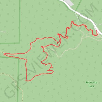 Eagle's View Trail and Raven's Roost Trail Loop in Reynolds Park trail, distance, elevation, map, profile, GPS track