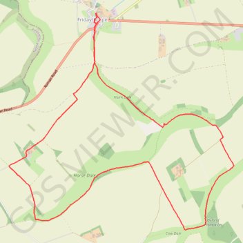 Fridaythorpe loop trail, distance, elevation, map, profile, GPS track