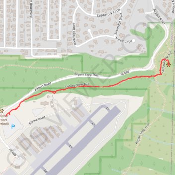 Airport Mesa Viewpoint via Sedona View Trail in Coconino National Forest trail, distance, elevation, map, profile, GPS track