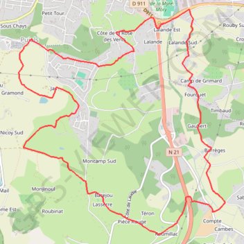 2010PujolsDoumillac trail, distance, elevation, map, profile, GPS track