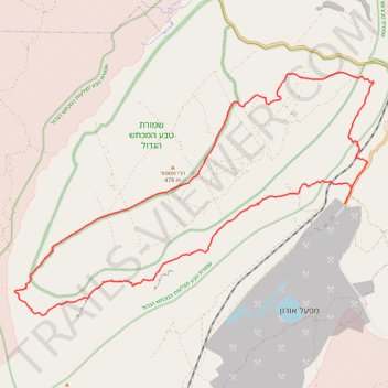 חיתוך בתוך המכתש הגדול, מנחל חתירה לסנפיר trail, distance, elevation, map, profile, GPS track