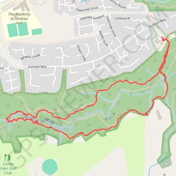 Castle Eden Dene walk trail, distance, elevation, map, profile, GPS track