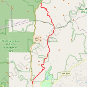 Indian Grave Gap Road and Tray Mountain Road trail, distance, elevation, map, profile, GPS track