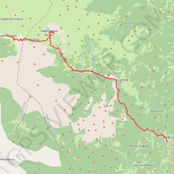 Lukavica - Velje Duboko - Mrtvica trail, distance, elevation, map, profile, GPS track