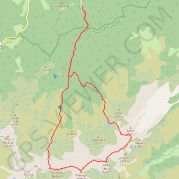 Carnic - Lacul Pietrele - vf. Peleaga - vf.Papusa - Portile ... trail, distance, elevation, map, profile, GPS track
