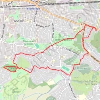 Bostall Woods to Shrewsbury Park Loop trail, distance, elevation, map, profile, GPS track