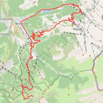Col de Youx Plane en montée d'Avoriaz trail, distance, elevation, map, profile, GPS track