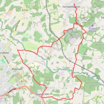 Loop Walk - Scaynes Hill, Horsted Keynes trail, distance, elevation, map, profile, GPS track