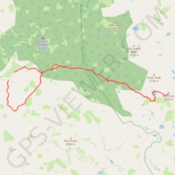 Red Peak trail, distance, elevation, map, profile, GPS track