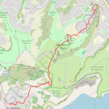 Lyttelton to Sumner Walk trail, distance, elevation, map, profile, GPS track