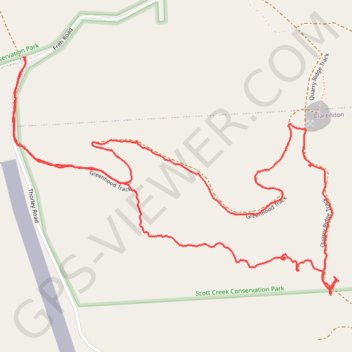 The long lost mines of Scott Creek trail, distance, elevation, map, profile, GPS track
