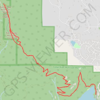 Rattlesnake Mountain and Windy Landing from Rattlesnake Lake via Rattlesnake Ledge Trail and Rattlesnake Mountain Trail trail, distance, elevation, map, profile, GPS track