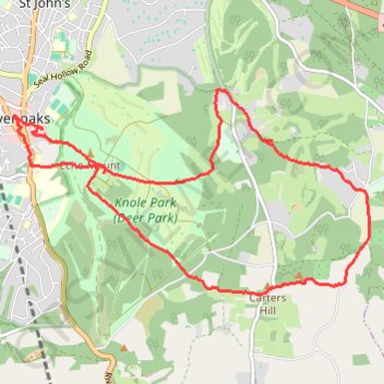 Sevenoaks Knole Park (Deer Park) Loop trail, distance, elevation, map, profile, GPS track
