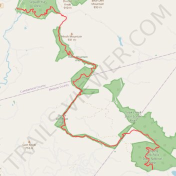 Cumberland Trail from Head of Sequatchie to Stinging Fork via Hinch Mountain trail, distance, elevation, map, profile, GPS track