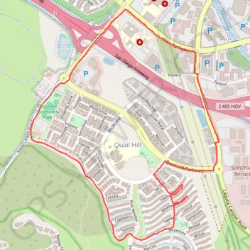 Quail Hill Loop trail, distance, elevation, map, profile, GPS track