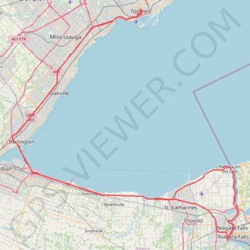 Toronto - Niagara Falls trail, distance, elevation, map, profile, GPS track