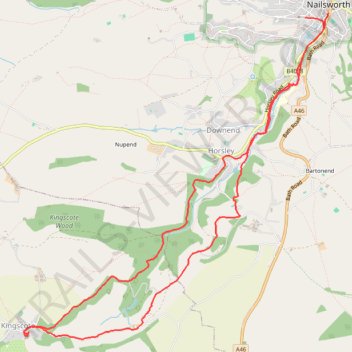 Nailsworth to Kingscote Loop trail, distance, elevation, map, profile, GPS track