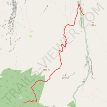 Sandia Mountain Wilderness Hike - Osha Spring Trail trail, distance, elevation, map, profile, GPS track