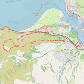 Mynydd y Dref Loop trail, distance, elevation, map, profile, GPS track