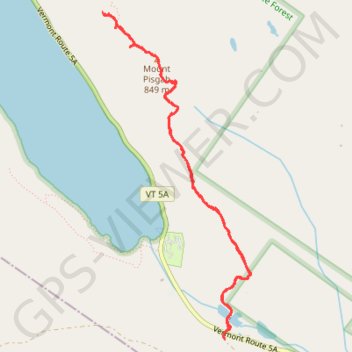 Mount Pisgah via South Trail and Pulpit Rock in Willoughby State Forest trail, distance, elevation, map, profile, GPS track