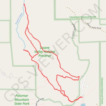 Doane Valley Loop trail, distance, elevation, map, profile, GPS track